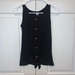 Old Navy tank top with buttons and a tie
